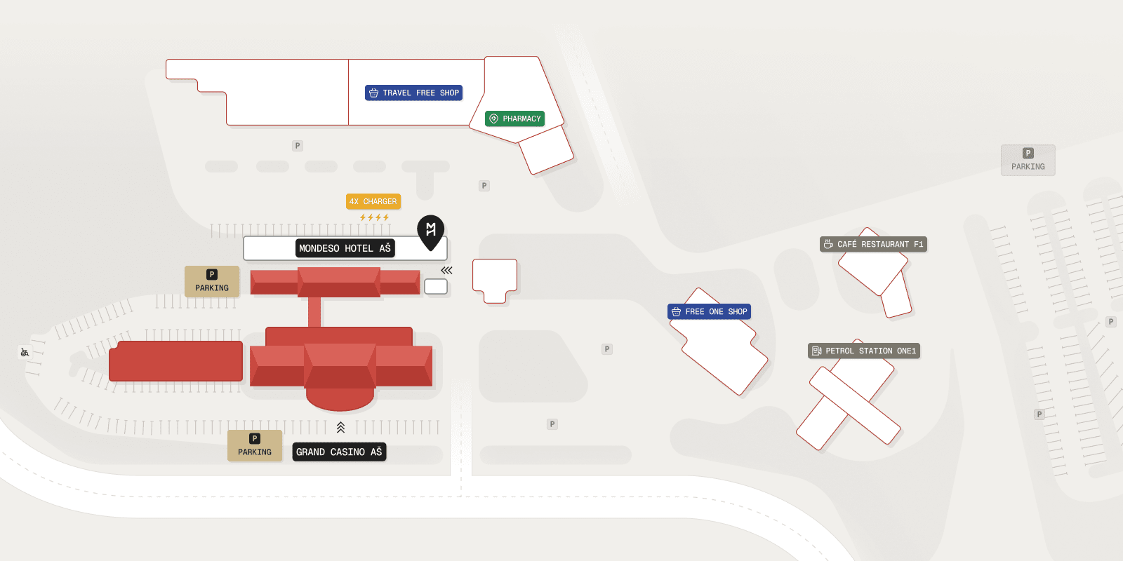 Map of the Mondeso Aš hotel surroundings