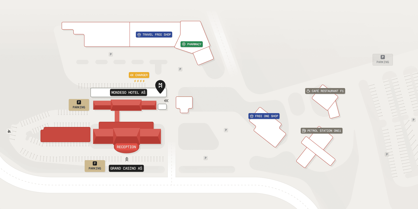 Map of the Mondeso Aš hotel surroundings